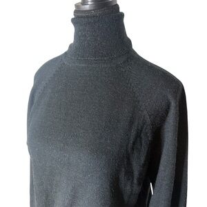 SCOOP Wool Blend Knit Turtleneck Pullover Sweater Black Size Medium